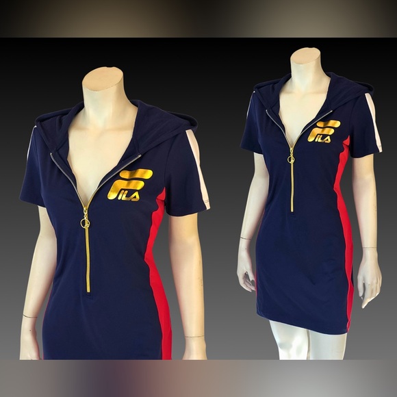 FILA Athletic HOODIE Mini Sports Dress S - Picture 3 of 10